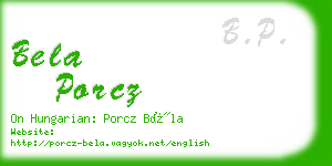 bela porcz business card